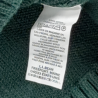 LL Bean Sweater Adult MEDIUM Green Gray Quarter Zip Fair Isle Nordic Cotton Y2K
