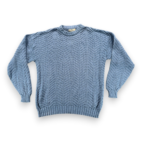 Vintage LL Bean Sweater Adult EXTRA LARGE Blue Herringbone Knit Fisherman US 90s