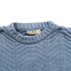 Vintage LL Bean Sweater Adult EXTRA LARGE Blue Herringbone Knit Fisherman US 90s