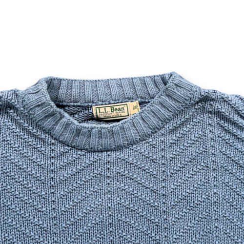 Vintage LL Bean Sweater Adult EXTRA LARGE Blue Herringbone Knit Fisherman US 90s-2 Vintage LL Bean Sweater Adult EXTRA LARGE Blue Herringbone Knit Fisherman US 90s