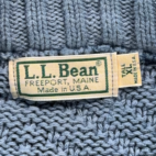 Vintage LL Bean Sweater Adult EXTRA LARGE Blue Herringbone Knit Fisherman US 90s