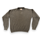 Vintage Woolrich Sweater Adult LARGE Brown Henley Cotton Acrylic Outdoor USA 90s