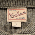 Vintage Woolrich Sweater Adult LARGE Brown Henley Cotton Acrylic Outdoor USA 90s