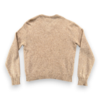 Vintage Jantzen Sweater Adult LARGE Brown Heather Oatmeal Knit Vneck USA 80s