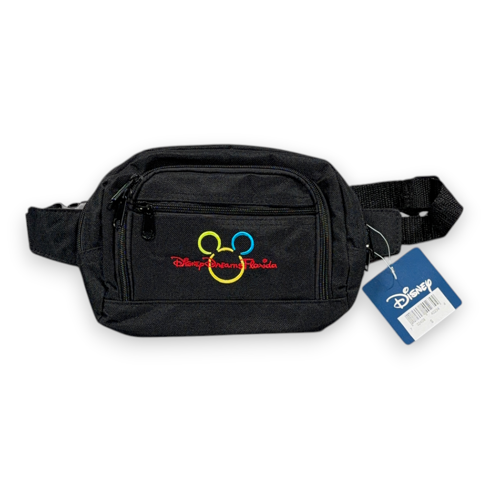 Disney Bag Black Fanny Pack Waist Belt Dreams Florida Mickey Mouse Logo Tags Y2K-1 Disney Bag Black Fanny Pack Waist Belt Dreams Florida Mickey Mouse Logo Tags Y2K