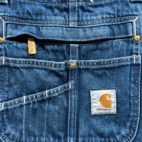 Carhartt Overalls Mens 40x29 Blue Bib Cotton Dark Wash Denim Workwear 40x30 Tag