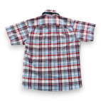 Vintage Big Mac Shirt Adult MEDIUM Blue Red Plaid Camp Collar Workwear 70s