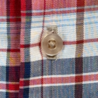 Vintage Big Mac Shirt Adult MEDIUM Blue Red Plaid Camp Collar Workwear 70s