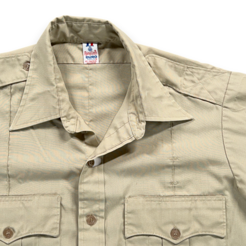 Vintage Flying Cross Shirt Adult MEDIUM Brown Poplin Polyester Uniform 70s-2 Vintage Flying Cross Shirt Adult MEDIUM Brown Poplin Polyester Uniform 70s