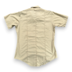Vintage Flying Cross Shirt Adult MEDIUM Brown Poplin Polyester Uniform 70s