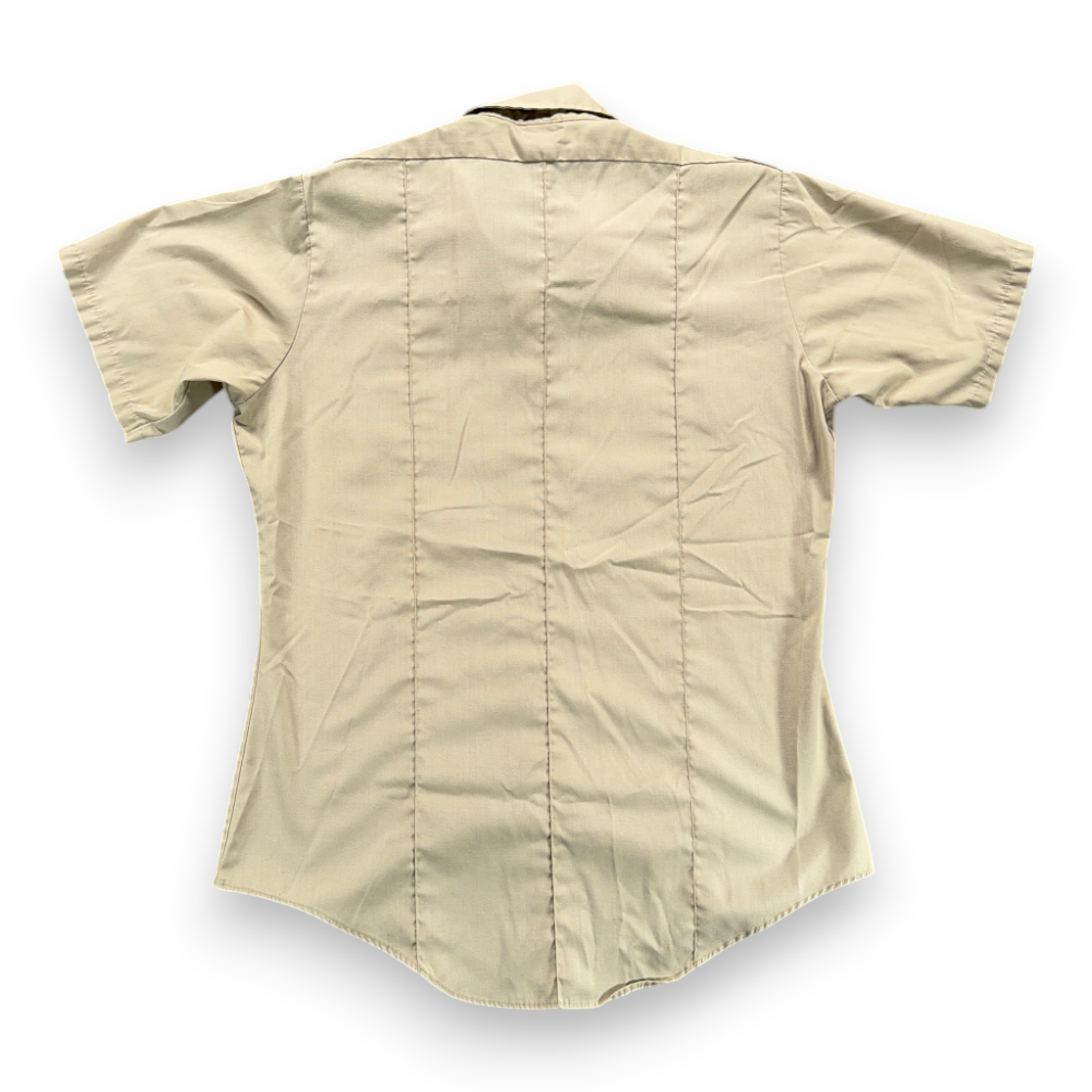 Vintage Flying Cross Shirt Adult MEDIUM Brown Poplin Polyester Uniform 70s-3 Vintage Flying Cross Shirt Adult MEDIUM Brown Poplin Polyester Uniform 70s