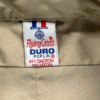 Vintage Flying Cross Shirt Adult MEDIUM Brown Poplin Polyester Uniform 70s