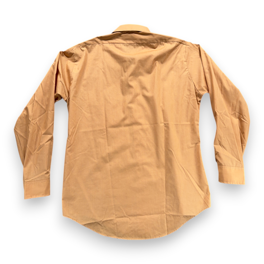 Vintage Van Heusen Shirt Adult MEDIUM Brown Caramel Century Dacron Disco USA 70s-3 Vintage Van Heusen Shirt Adult MEDIUM Brown Caramel Century Dacron Disco USA 70s