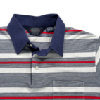 Vintage Knightsbridge Polo Shirt Adult SMALL Blue White Red Striped Pocket 80s