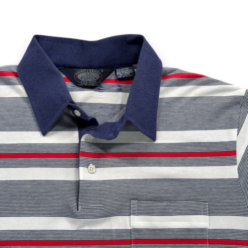 Vintage Knightsbridge Polo Shirt Adult SMALL Blue White Red Striped Pocket 80s-2 Vintage Knightsbridge Polo Shirt Adult SMALL Blue White Red Striped Pocket 80s