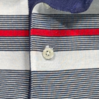 Vintage Knightsbridge Polo Shirt Adult SMALL Blue White Red Striped Pocket 80s