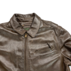 Eddie Bauer Leather Jacket Adult 2XL XXL Brown Genuine Cow Talon Motorcycle Y2K