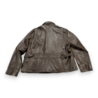 Eddie Bauer Leather Jacket Adult 2XL XXL Brown Genuine Cow Talon Motorcycle Y2K