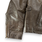 Eddie Bauer Leather Jacket Adult 2XL XXL Brown Genuine Cow Talon Motorcycle Y2K