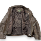 Eddie Bauer Leather Jacket Adult 2XL XXL Brown Genuine Cow Talon Motorcycle Y2K