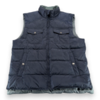 Banana Republic Vest Adult EXTRA LARGE Blue Gray Nylon Down Feather Puffer Y2K