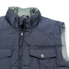 Banana Republic Vest Adult EXTRA LARGE Blue Gray Nylon Down Feather Puffer Y2K