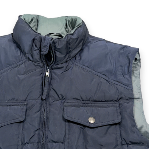 Banana Republic Vest Adult EXTRA LARGE Blue Gray Nylon Down Feather Puffer Y2K-2 Banana Republic Vest Adult EXTRA LARGE Blue Gray Nylon Down Feather Puffer Y2K