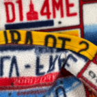 Vintage Sweater Adult LARGE White License Plates Novelty States Fleece USA 90s