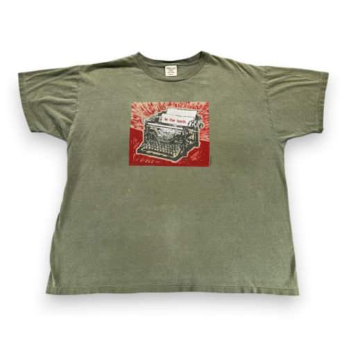 Vintage Ani DiFranco Shirt Adult 2XL XXL Green To The Teeth Typewriter Band 90s