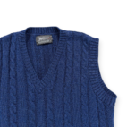 Vintage Jantzen Sweater Vest Adult MEDIUM Blue Cable Knit VNeck Preppy 80s