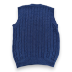 Vintage Jantzen Sweater Vest Adult MEDIUM Blue Cable Knit VNeck Preppy 80s