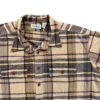 Vintage LL Bean Shirt Adult 2XL XXL Brown Plaid Chamois Flannel Outdoor Tall 90s