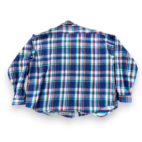 Vintage Five Brother Shirt Adult 4XL Blue Turquoise Plaid Flannel Workwear 90s