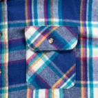 Vintage Five Brother Shirt Adult 4XL Blue Turquoise Plaid Flannel Workwear 90s