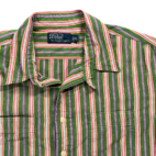 Vintage Polo Ralph Lauren Shirt Adult LARGE Green Purple Striped Diamond 90s