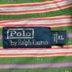 Vintage Polo Ralph Lauren Shirt Adult LARGE Green Purple Striped Diamond 90s