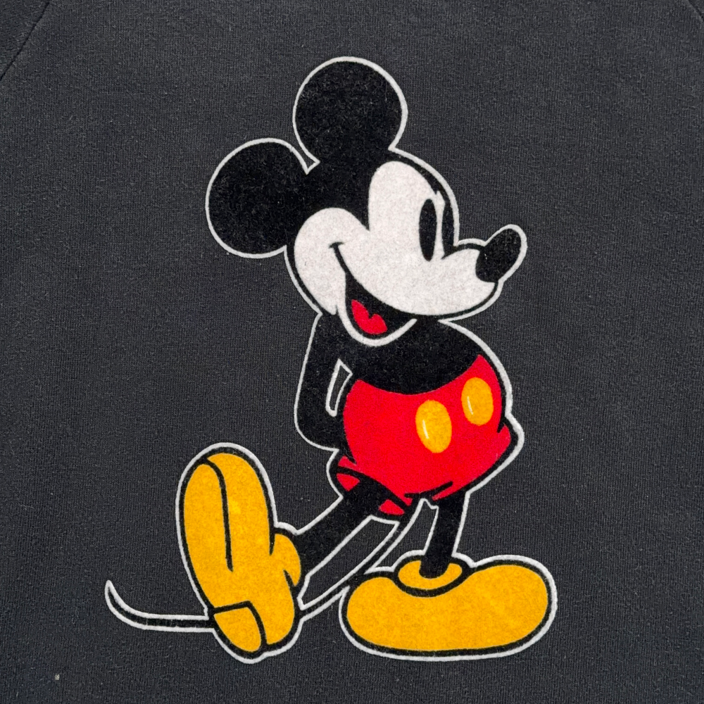 Vintage Mickey Mouse Sweater Adult MEDIUM Black Disney Sweatshirt Stripe USA 80s-2 Vintage Mickey Mouse Sweater Adult MEDIUM Black Disney Sweatshirt Stripe USA 80s