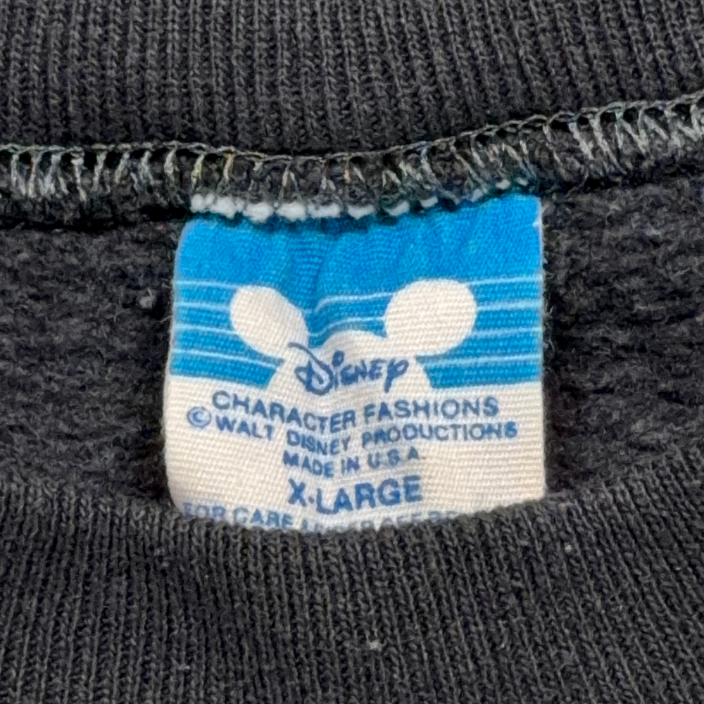Vintage Mickey Mouse Sweater Adult MEDIUM Black Disney Sweatshirt Stripe USA 80s-5 Vintage Mickey Mouse Sweater Adult MEDIUM Black Disney Sweatshirt Stripe USA 80s