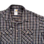 Vintage Carhartt Shirt Adult 3XL XXXL Blue Brown Plaid Flannel Workwear USA 90s