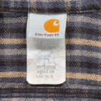 Vintage Carhartt Shirt Adult 3XL XXXL Blue Brown Plaid Flannel Workwear USA 90s