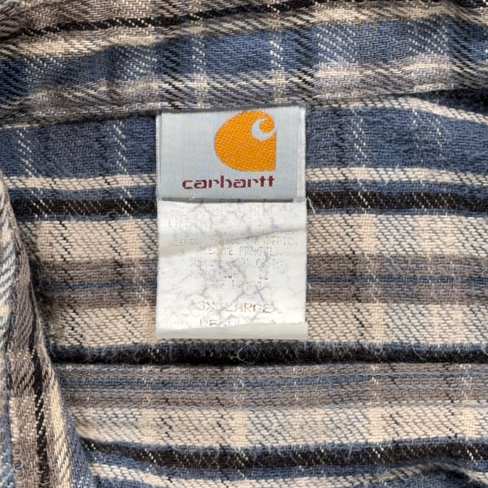 Vintage Carhartt Shirt Adult 3XL XXXL Blue Gray Plaid Flannel Workwear USA 90s-5 Vintage Carhartt Shirt Adult 3XL XXXL Blue Gray Plaid Flannel Workwear USA 90s