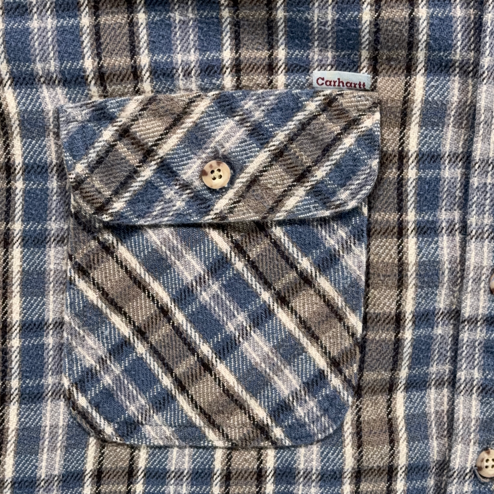 Vintage Carhartt Shirt Adult 3XL XXXL Blue Gray Plaid Flannel Workwear USA 90s-7 Vintage Carhartt Shirt Adult 3XL XXXL Blue Gray Plaid Flannel Workwear USA 90s