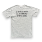 Vintage Buck Knives Shirt Adult SMALL Gray Collectors Club Funny Humor Y2K