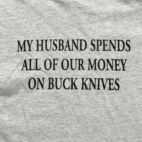 Vintage Buck Knives Shirt Adult SMALL Gray Collectors Club Funny Humor Y2K
