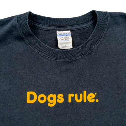 Vintage Dogs Rule Shirt Adult EXTRA LARGE Black Pedigree Pet Food Promo Y2K-2 Vintage Dogs Rule Shirt Adult EXTRA LARGE Black Pedigree Pet Food Promo Y2K