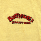 Vintage Boathouse II Shirt Womens LARGE Yellow Pirate Hilton Head Crop Top Y2K