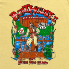 Vintage Boathouse II Shirt Womens LARGE Yellow Pirate Hilton Head Crop Top Y2K