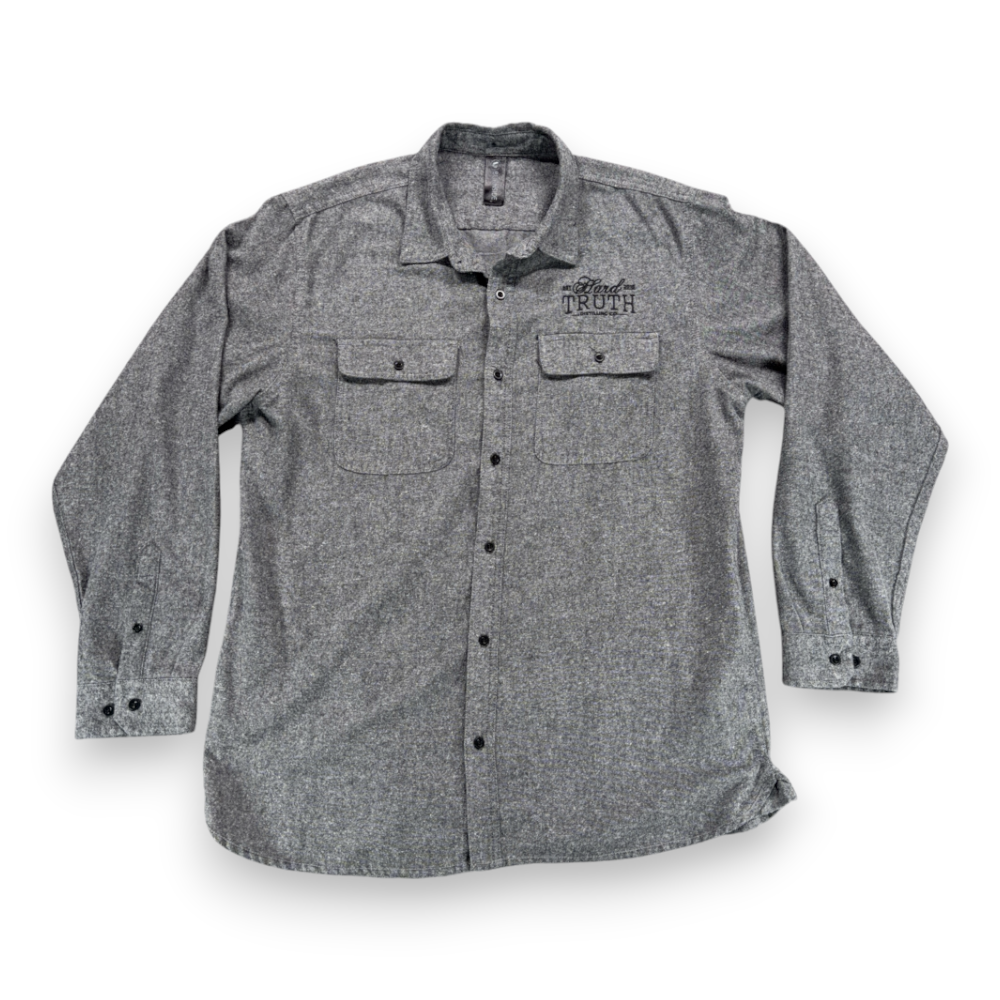 Hard Truth Shirt Adult EXTRA LARGE Gray Burnside Flannel Distilling Promo Work-2 Hard Truth Shirt Adult EXTRA LARGE Gray Burnside Flannel Distilling Promo Work