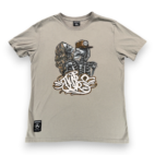 DyseOne Shirt Adult MEDIUM Gray Skeleton Couple Graffiti Streetwear Tattoo
