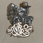 DyseOne Shirt Adult MEDIUM Gray Skeleton Couple Graffiti Streetwear Tattoo